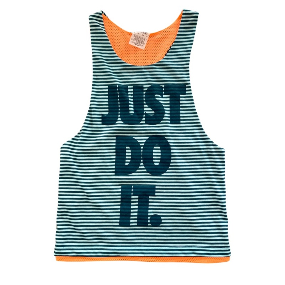 NIKE WOMENS REVERSIBLE BLUE GREEN ORANGE TRAINING WORKOUT TANK SIZE EXTRA SMALL